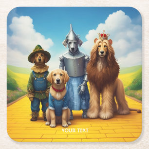 Fantasy Niedlich Road Vier Friends Rechteckiger Pappuntersetzer