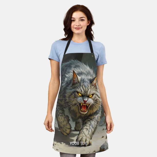 Fantasy Niedlich Rocks Angry Cat Schürze (Getragen)
