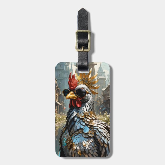 Fantasy Niedlich Roster Sonnenbrille Blume Gepäckanhänger (Vorderseite vertikal)