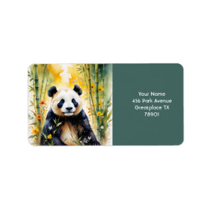 Fantasy Niedlich Sad Panda Forest Adressaufkleber