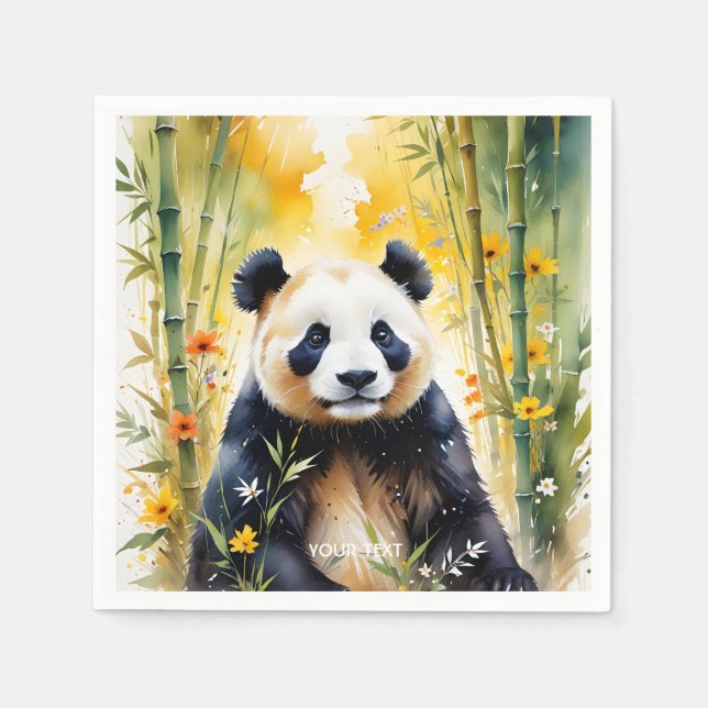 Fantasy Niedlich Sad Panda Forest Serviette (Vorderseite)