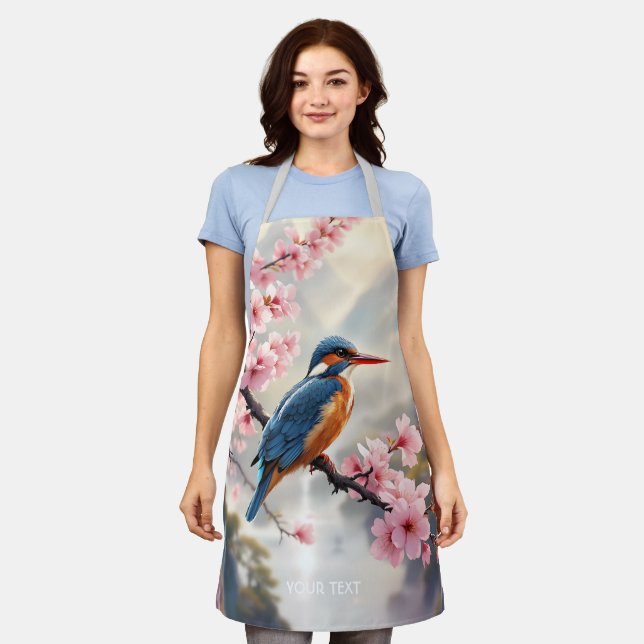 Fantasy Niedlich Sakura Bird Blue Schürze (Getragen)