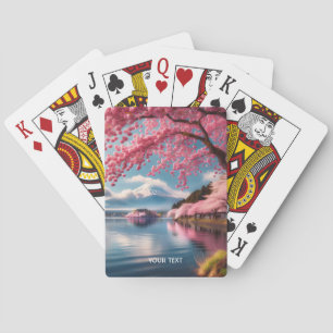 Fantasy Niedlich Sakura Lake Mountain Spielkarten