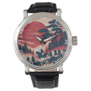 Fantasy Niedlich Samurai Sun Rising Armbanduhr