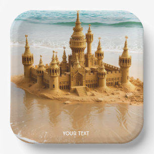 Fantasy Niedlich Sand Castle Beach Pappteller