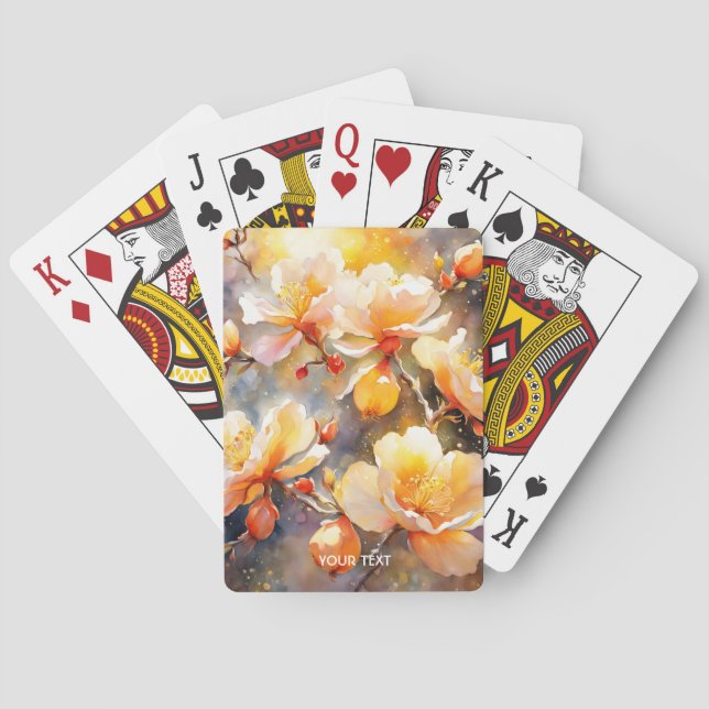 Fantasy Niedlich Schöne Gelbe Blossom Spielkarten (Rückseite)