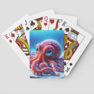 Fantasy Niedlich Sea Red Octopus Spielkarten