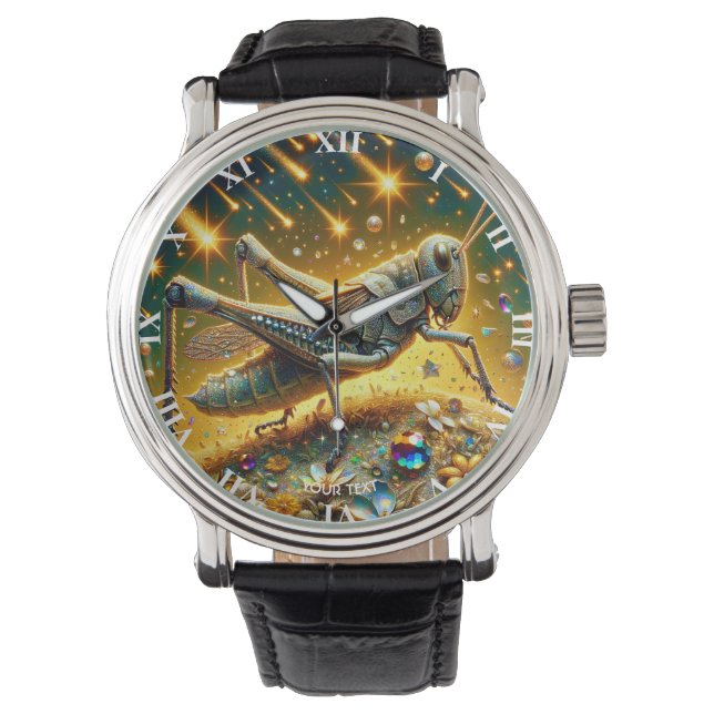 Fantasy Niedlich Sequel Grasshopper Stars Armbanduhr (Vorderseite)