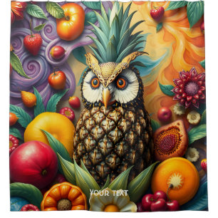 Fantasy Niedlich Serene Ananas Owl Duschvorhang