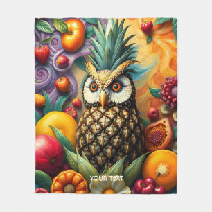 Fantasy Niedlich Serene Ananas Owl Fleecedecke