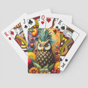 Fantasy Niedlich Serene Ananas Owl Spielkarten