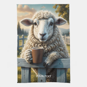Fantasy Niedlich Sheep Coffee Abend Geschirrtuch