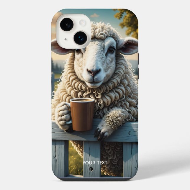 Fantasy Niedlich Sheep Coffee Abend iPhone Hülle (Rückseite)