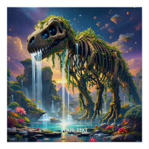 Fantasy Niedlich Skeleton Dinosaur Garden Poster
