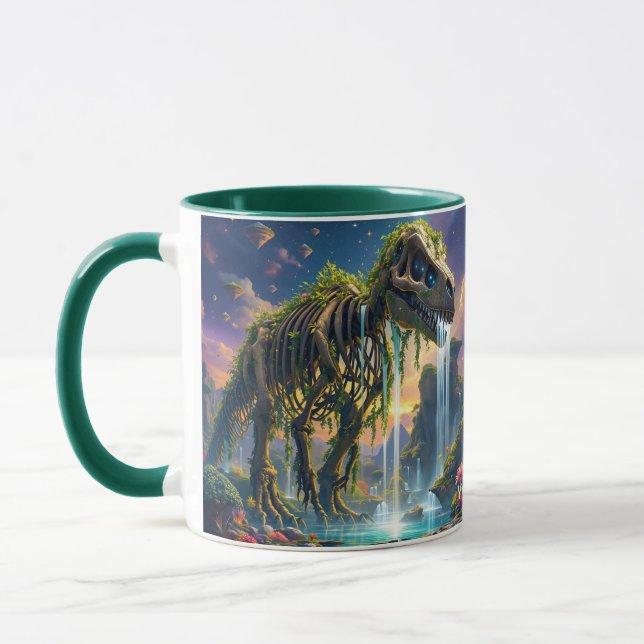 Fantasy Niedlich Skeleton Dinosaur Garden Tasse (Links)