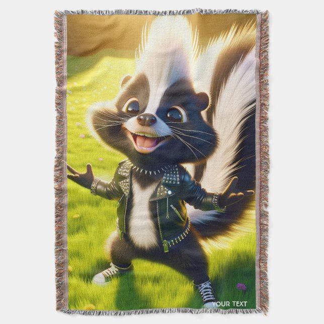 Fantasy Niedlich Skunk Punk Style Decke (Vorderseite Vertikal)