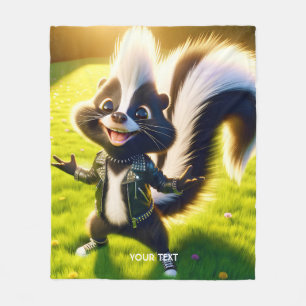 Fantasy Niedlich Skunk Punk Style Fleecedecke