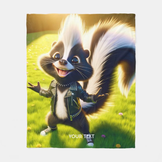 Fantasy Niedlich Skunk Punk Style Fleecedecke (Vorderseite)