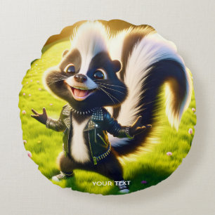 Fantasy Niedlich Skunk Punk Style Rundes Kissen