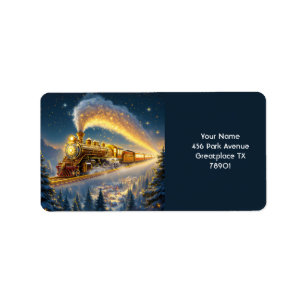 Fantasy Niedlich Sky Train Village Adressaufkleber