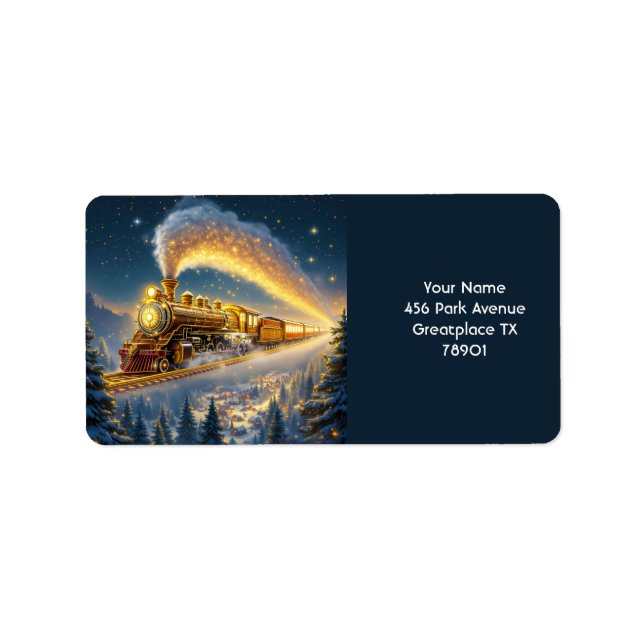 Fantasy Niedlich Sky Train Village Adressaufkleber (Vorne)
