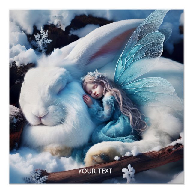 Fantasy Niedlich Sleeping Girl Bunny Poster (Vorderseite)