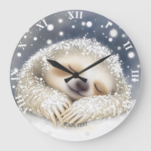Fantasy Niedlich Sleeping Slonow Große Wanduhr