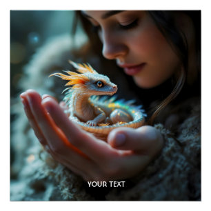 Fantasy Niedlich Small Baby Dragon Poster