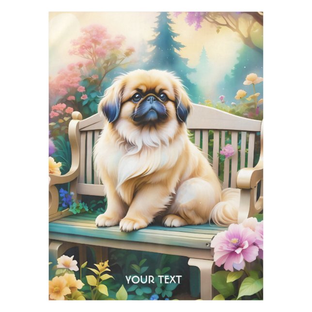 Fantasy Niedlich Small Hunde Blume Tischdecke (Vorderseite)
