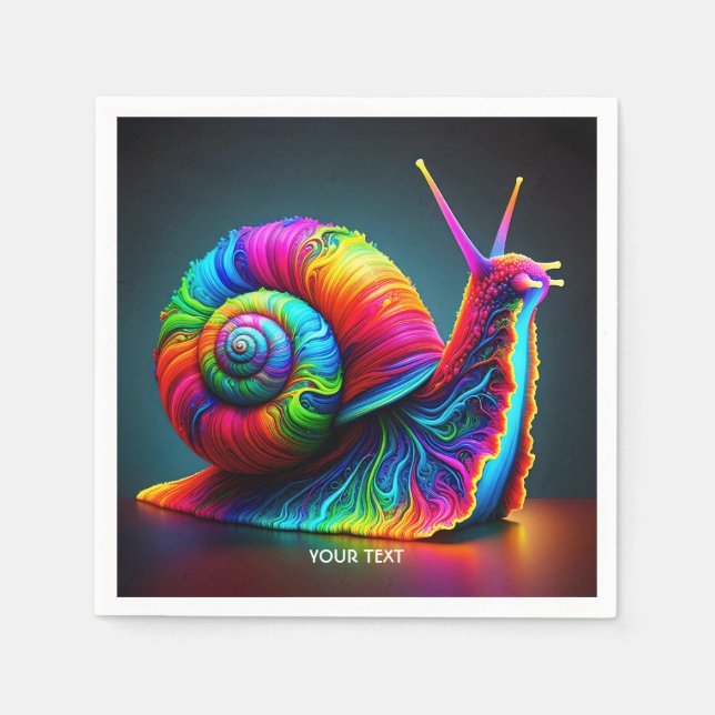 Fantasy Niedlich Snail Viele Farben Serviette (Vorderseite)