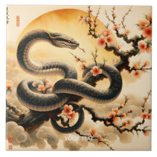 Fantasy Niedlich Snake Branch Blume Fliese