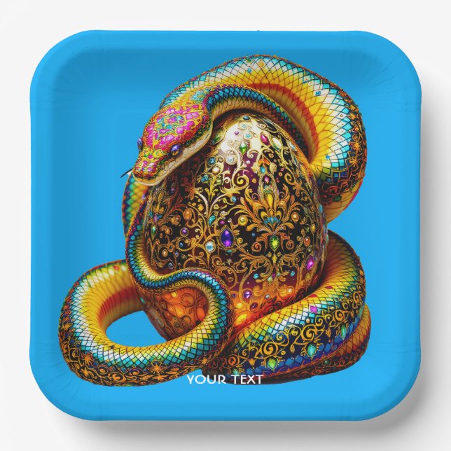 Fantasy Niedlich Snake Egg Vibranly Pappteller (Vorderseite)