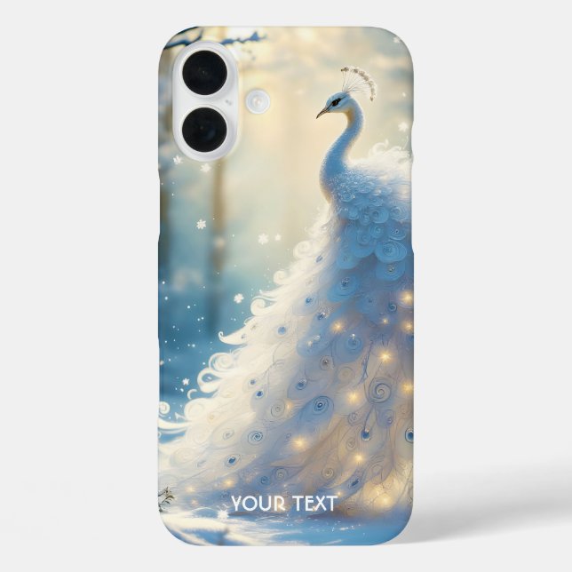 Fantasy Niedlich Snow White Peacock Case-Mate iPhone Hülle (Rückseite)