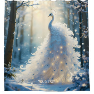 Fantasy Niedlich Snow White Peacock Duschvorhang