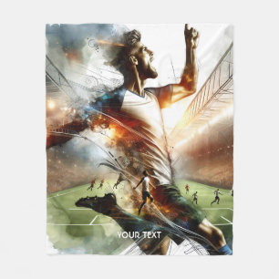 Fantasy Niedlich Soccer Player Stadium Fleecedecke
