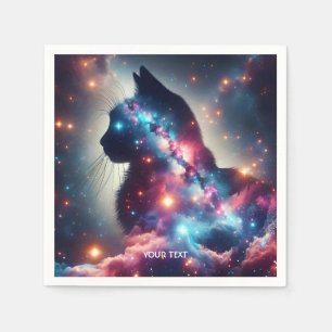 Fantasy Niedlich Space Cat Stars Serviette