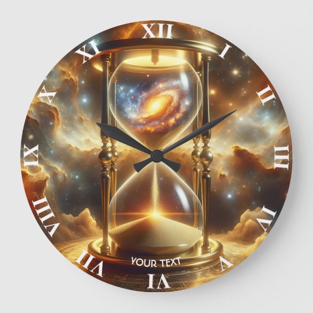 Fantasy Niedlich Space Glass Clock Große Wanduhr (Vorderseite)