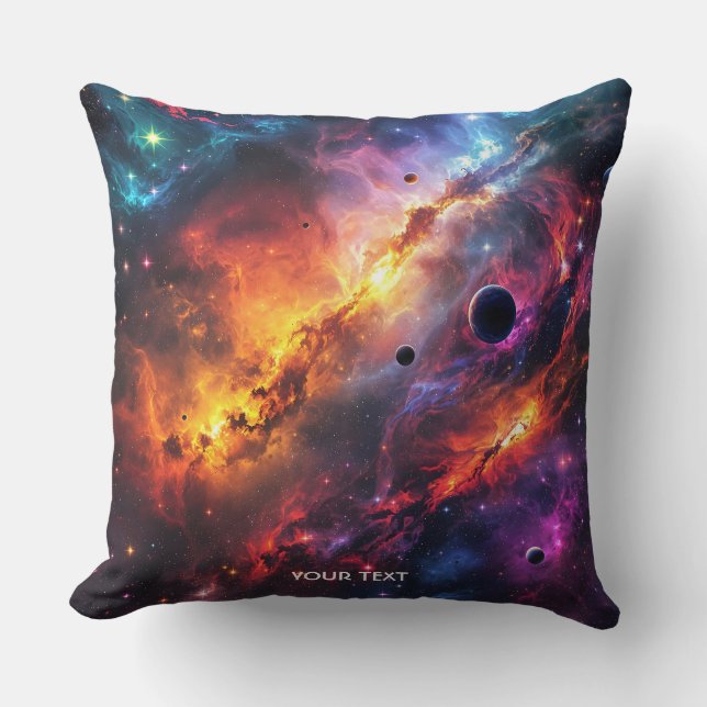 Fantasy Niedlich Space Scenes Collage Kissen (Vorderseite)