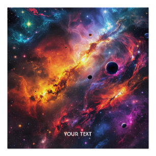 Fantasy Niedlich Space Scenes Collage Poster