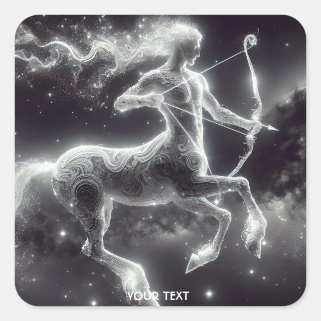 Fantasy Niedlich Space Stars Centaur Quadratischer Aufkleber (Vorderseite)
