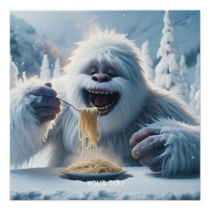 Fantasy Niedlich Spaghetti Yeti Snow Poster