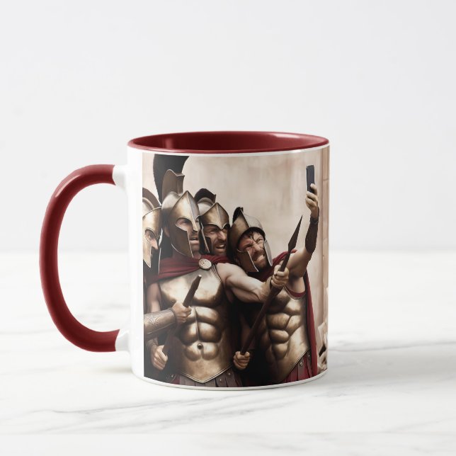 Fantasy Niedlich Spartan Warriors Selfie Tasse (Links)