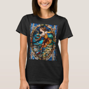 Fantasy Niedlich Stached Glass Figure Skaten T-Shirt