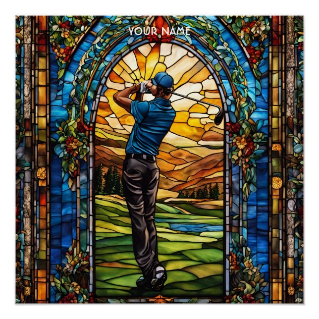 Fantasy Niedlich Stached Glass Golf Poster (Vorderseite)