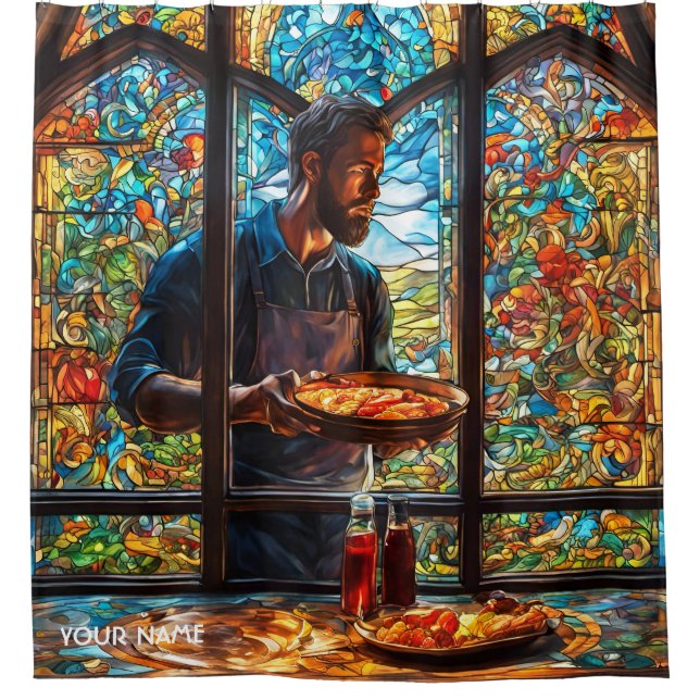 Fantasy Niedlich Stached Glass GRILLEN Duschvorhang (Vorderseite)