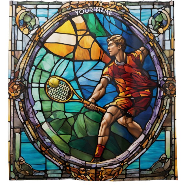 Fantasy Niedlich Stached Glass Tennis Duschvorhang