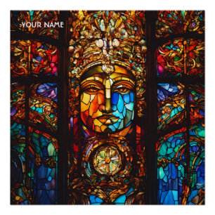 Fantasy Niedlich Stached Glass Window Poster