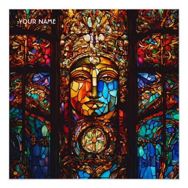 Fantasy Niedlich Stached Glass Window Poster (Vorderseite)