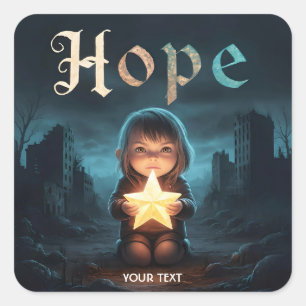 Fantasy Niedlich Star Girl Hope Quadratischer Aufkleber