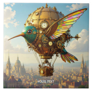 Fantasy Niedlich Steampunk Bird Sky Fliese